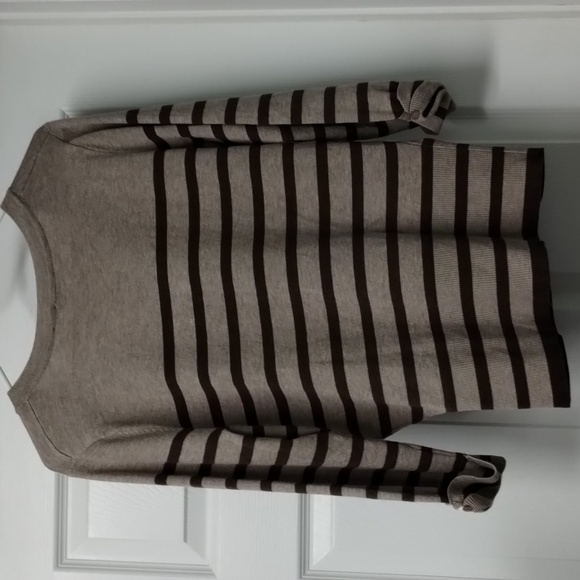 Strazzi women's sweater cardigan size large brown with stripes - Picture 7 of 7